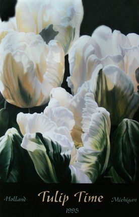 White Tulips Poster