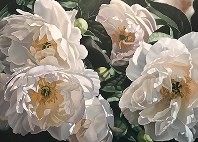 White Peonies Oil Painting